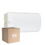 Flerpack 5x Philips LED Säkerhet Ledinaire WL055V Vit 6W 600lm - 830 Varm Vit | 374x150mm - IP65 - Rörelsesensor