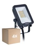 Flerpack 4x Philips LED Strålkastare Ledinaire BVP167 10W 1200lm 110D - 830-840-865 CCT | IP65 - Symmetrisk
