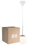 Flerpack 6x Nordlux Café Pendellampa Glas Vit | Passande för E27