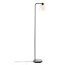 Brilliant Stolpebelysning Casto Glas Metall Svart Beige | Passande för 1x E27
