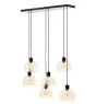 Brilliant Casto Pendellampa Glas Pendellampa Metall Svart Beige | Passande för 6x E27