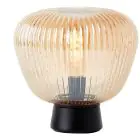 Brilliant Bordslampa Kaizen Glas Metall Svart Beige | 250mm - Passande för 1x E27