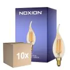 Flerpack 10x Noxion Lucent LED E14 Kronljus Filament Ambar BA35 4.5W 400lm - 822 Extra Varm Vit | Dimbar - Ersättare 35W