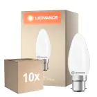 Flerpack 10x Ledvance Classic LED B22 Kronljus Matt 3.4W 470lm - 827 Extra Varm Vit | Ersättare 40W